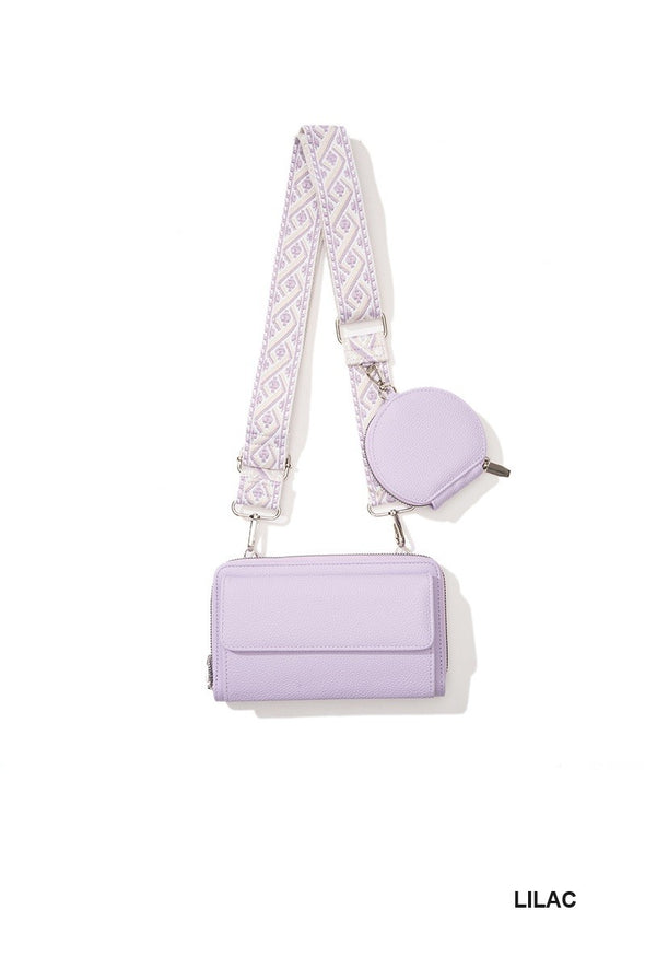 Vegan Leather Crossbody Wallet Duo Bag (4 Colors)