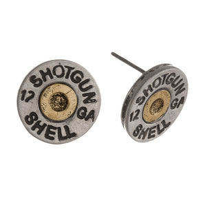 Mix Metal Shotgun Shell Earrings