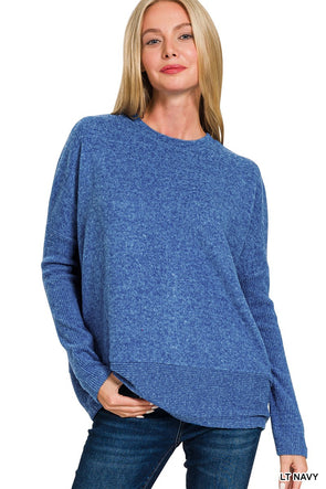 Brushed Melange Dolman Sleeve Sweater