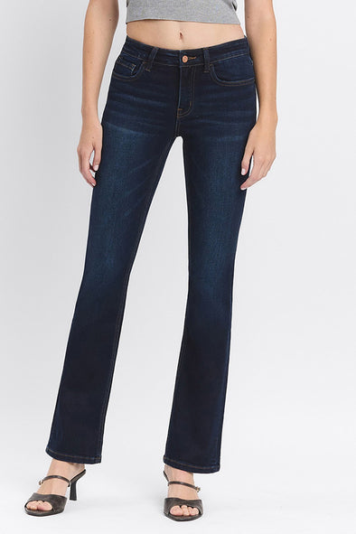 Dark Wash Mid Rise Bootcut Jeans