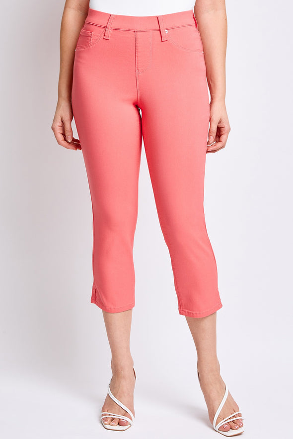 Marigold Hyperstretch Pull On Capri w/ Side Slit Pants