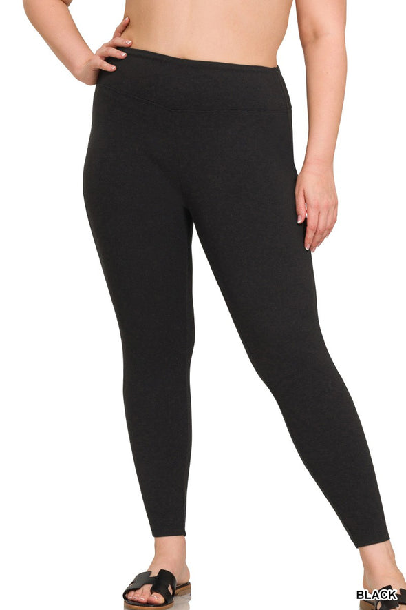 Black Microfiber Waistband Leggings