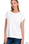 Cotton Modal Rolled Sleeve Tee