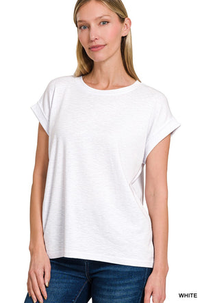 Cotton Modal Rolled Sleeve Tee