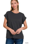 Cotton Modal Rolled Sleeve Tee