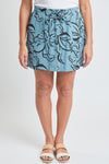 Blue w/ Black Floral Skort
