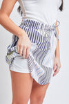 Navy Stripe Rayon Skort