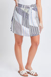 Navy Stripe Rayon Skort