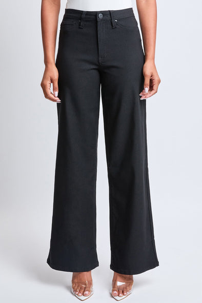 Black Hyperstretch High Rise Wide Leg Pants
