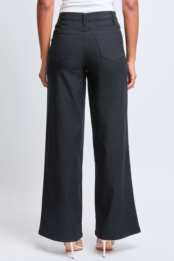 Black Hyperstretch High Rise Wide Leg Pants