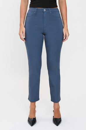 Indigo High Rise Hyperstretch Cropped Straight Pants