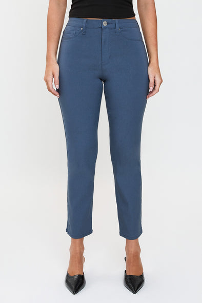 Indigo High Rise Hyperstretch Cropped Straight Pants