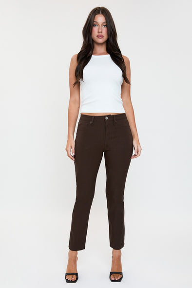 Cocoa High Rise Hyperstretch Cropped Straight Pants