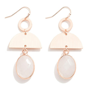 Rose Gold Quartz Drop Earrings