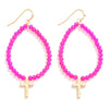 Oval Beaded Cross Drop Earrings (3 colors)