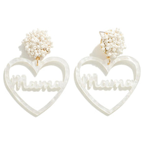White Mama Acrylic Earrings