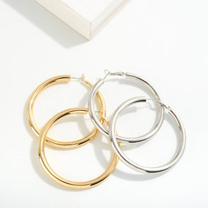 2.25" Hoop Earrings (Silver & Gold)