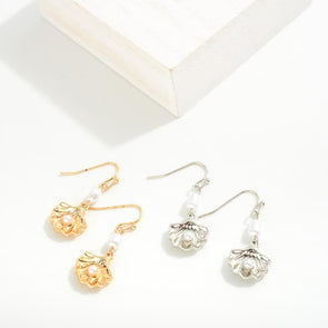 Clam Drop Earrings (Gold & Silver)