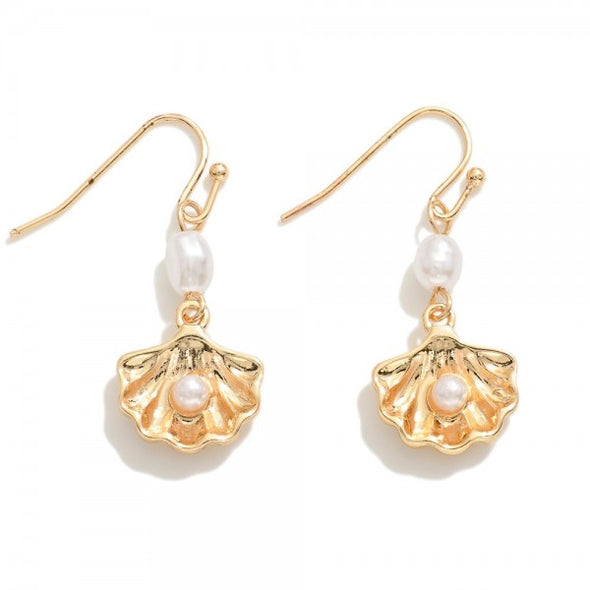 Clam Drop Earrings (Gold & Silver)