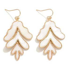 Pearlescent Leaf Earrings