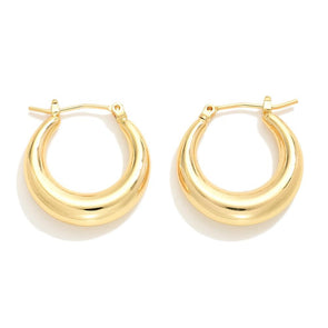 Gold Tapered Huggie Hoop Earrings