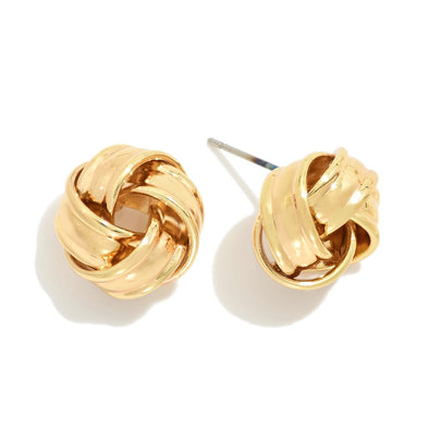 Gold Infinity Knot Stud Earrings