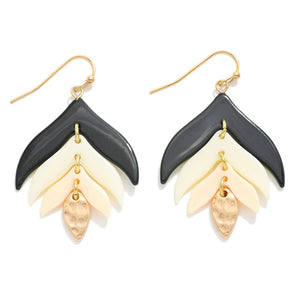 Neutral Leaf Acrylic Drop Earrings