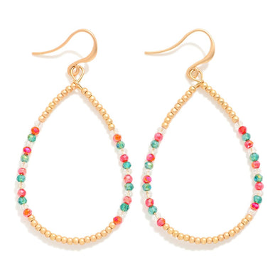 Christmas Beaded Teardrop Earrings
