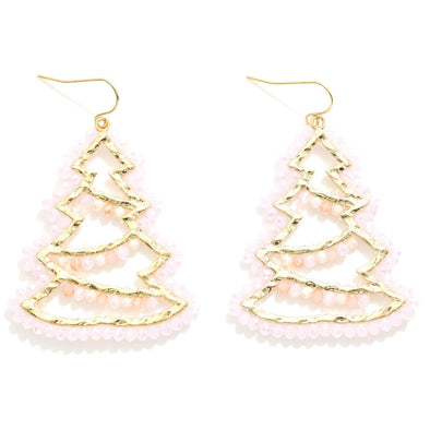 Baby Pink Christmas Tree Earrings