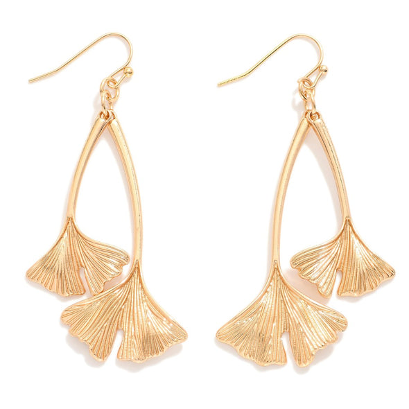 Gold Ginkgo Earrings