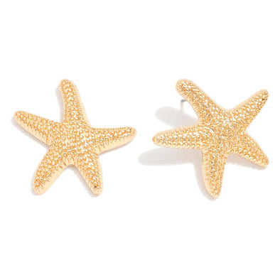 Gold Starfish Stud Earrings