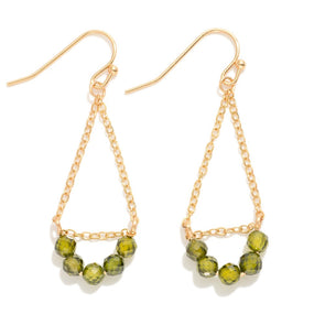 Olive Chain Link Drop Earrings