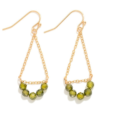 Olive Chain Link Drop Earrings