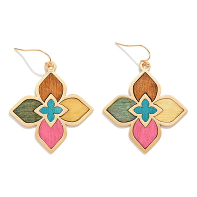 Fall Wood Clover Earrings