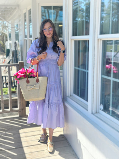 Lilac Poplin Balloon Sleeve Midi Dress – Grace At Home Treasures