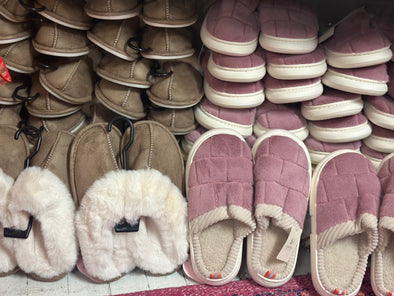 Beige Fuzzy Slippers