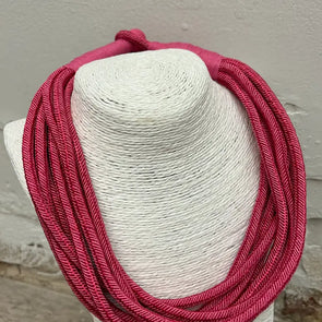 Pink Ava Slub Necklace (8 Strand)