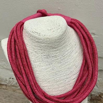 Pink Ava Slub Necklace (8 Strand)