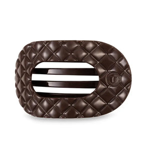 Truly Taupe Quilted Flat Round Hair Clip