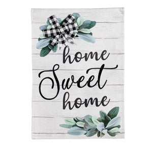 Home Sweet Home Eucalyptus House Burlap Flag