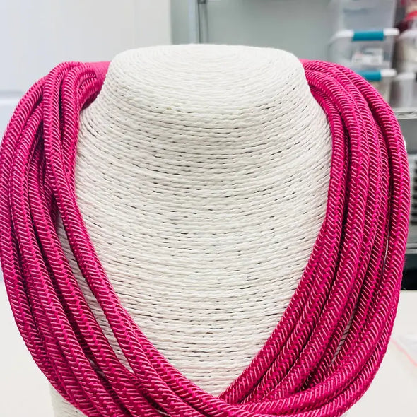Magenta Ava Slub Necklace (8 Strand)