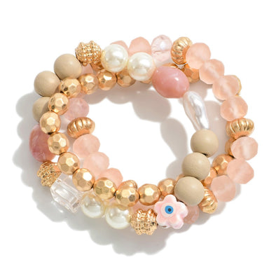 Sweet & Pink Set Of 3 Bracelets