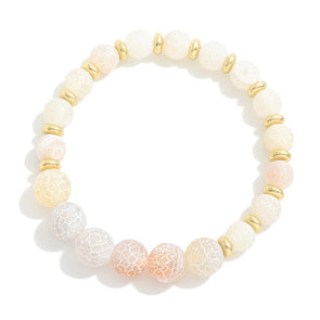 Beige Crackle Stone Bracelet