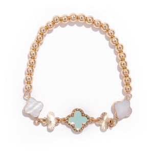 Mint Clover Stretch Bracelet