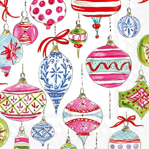 Paper Cocktail Napkins Pk/20 Merry Vintage Ornaments