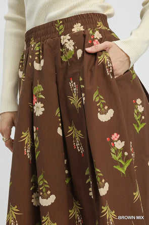 Fall Floral Midi Skirt