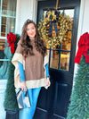 Color Block Poncho (Black or Taupe)