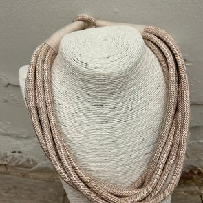Ecru Ava Slub Necklace (8 Strand)