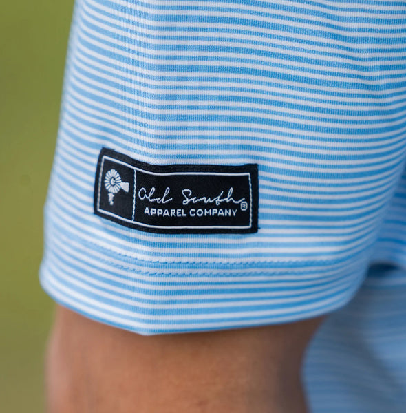 Old South Blue Sky Stripe Performance Polo