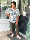 Nina Floral Foulard Navy Top